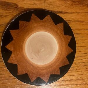 Geometric Brown Ceramic 5-inch Coaster/Trivet